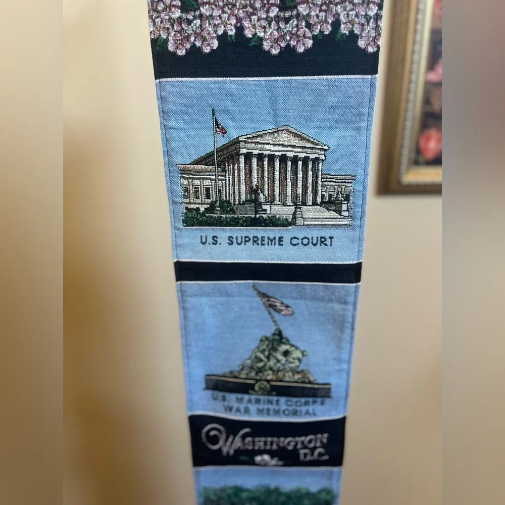 American Vintage Washington D.C. Tapestry Wall Decor Navy Green